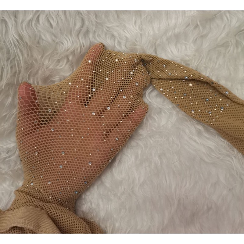 Betteraim Women's Rhinestone Fishnet Tights Sparkle Fishnet Stockings Carnival Glitter