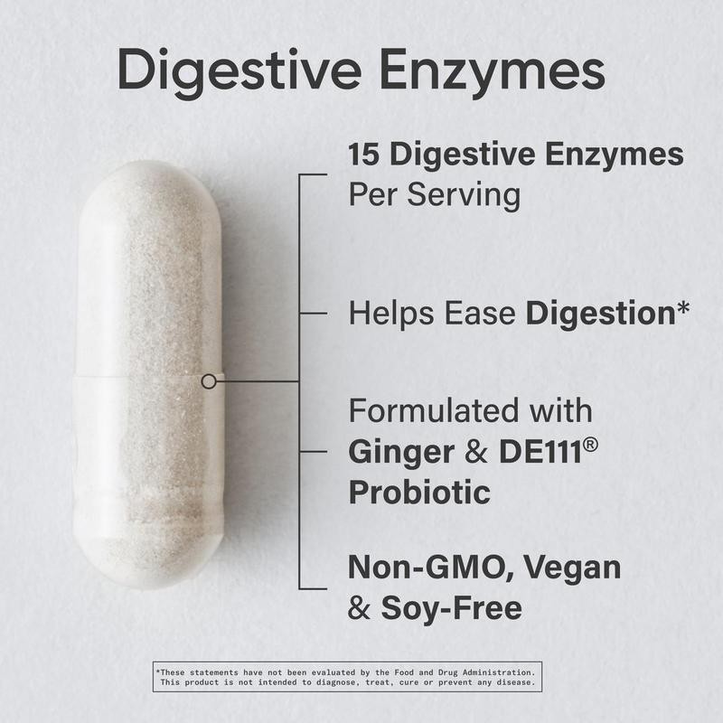Sports Research Digestive Enzymes with Probiotics & Ginger - Plant
