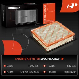 A-Premium 2-PC Front Engine Air Filter Compatible with Jeep Cherokee 2019 2020 2021 2022 L4 2.0L, Flexible Panel Replace# 68320315AB