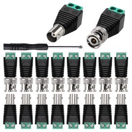 9 Pairs BNC Video Balun Connector, KUOQIY Coax Cat5 Cat6 to BNC Video Balun Male Screw Terminal BNC Adapter Terminal Block Solderless Socket Adapter for CCTV Security Camera DVR TV Video