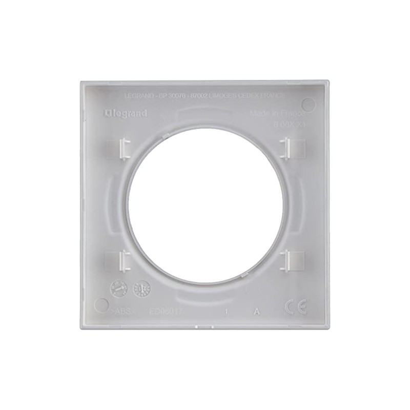 Legrand 600851 Square Dooxie Plate with 1 Post Aluminium Effect