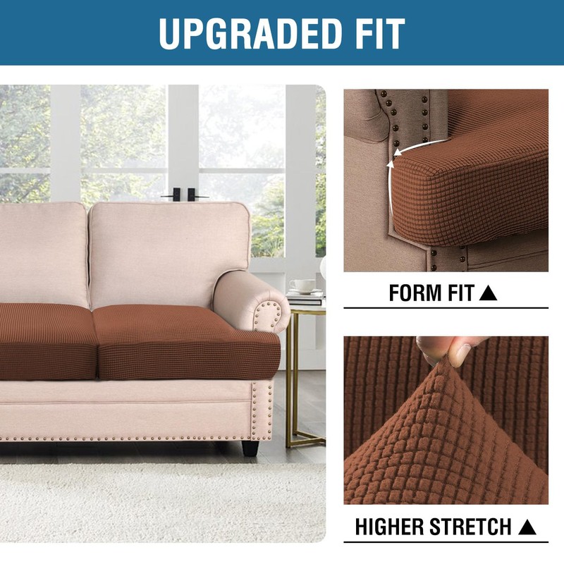 H.VERSAILTEX Stretch 3 Piece T Cushion Sofa Slipcovers Individually Sofa