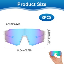 DmDoyy Pack of 3 Quick Glasses Men Sports Sunglasses Polarised Cycling Glasses Sports Glasses Road Bike Cycling Glasses Sunglasses with UV400 for Men Women Road Bike Ski Golf Outdoor Activity