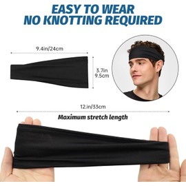Sports Headbands for Men, Moisture Wicking Workout Headband, Sweatband Headbands Running, Cycling,Basketball, Yoga, Football, Unisex