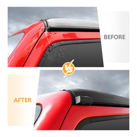 2 PCS Car Roof Gutter for 2018-2025 Jeep Wrangler JL 4XE Gladiator JT Accessories, Car Rain Gutter, ABS Anti-Scratch Wear-Resistant Environmentally Friendly Soft Rubber Rain Diverter Modification