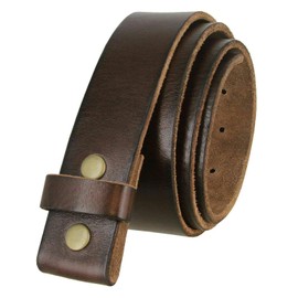 100% One-Piece Full Grain Leather Belt Strap with No Slot Hole 1-1/2"(38mm) Wide (Brown,30)