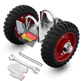 USCaster Rolling Gate Wheel, 8-Inch Rubber Wheel Carrier for Driveway Chain Link Fence Metal Tube Sliding Gates,600lb Capacity (1 Pack, Red)