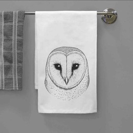 Azeeda 'Barn Owl Portrait' White Cotton Tea Towel/Dish Cloth (TW00067271)