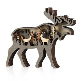 Laozai Wooden Forest Deer Decor,Cabin Decor, Rustic Decor Wall Decorations for Bedroom Living Room Table Decorative