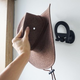 2 Pack Adjustable Cowboy Hat Rack Holder, Wooden Cowboy Hat Wall Mount Stand for Wall Can Keeps Original Shape of Hat, 4-Speed Adjustable Western Hat Display for Fedoras Hat Cowboy Hat Sun Hats