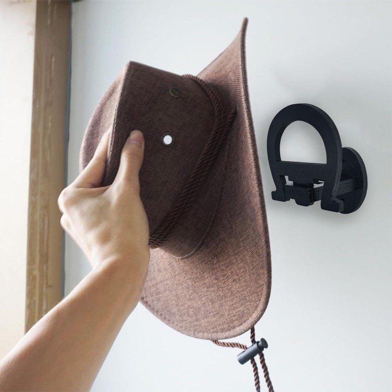 2 Pack Adjustable Cowboy Hat Rack Holder, Wooden Cowboy Hat