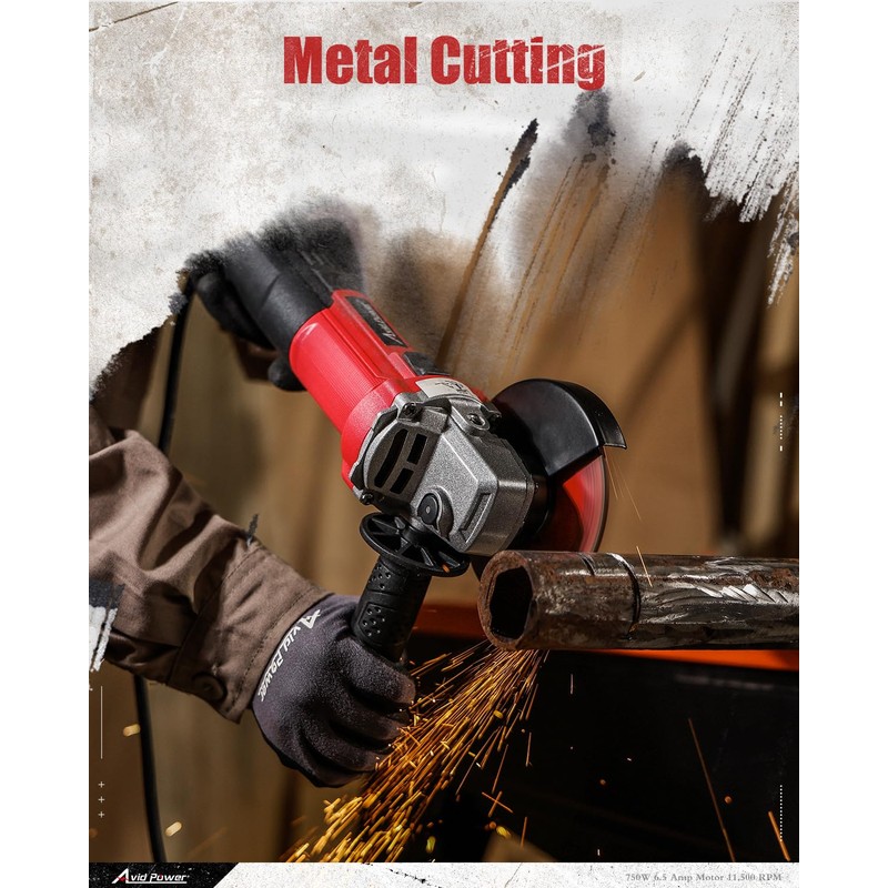 AVID POWER Angle Grinder 4-1/2 inch Electric Grinder Tools 750W