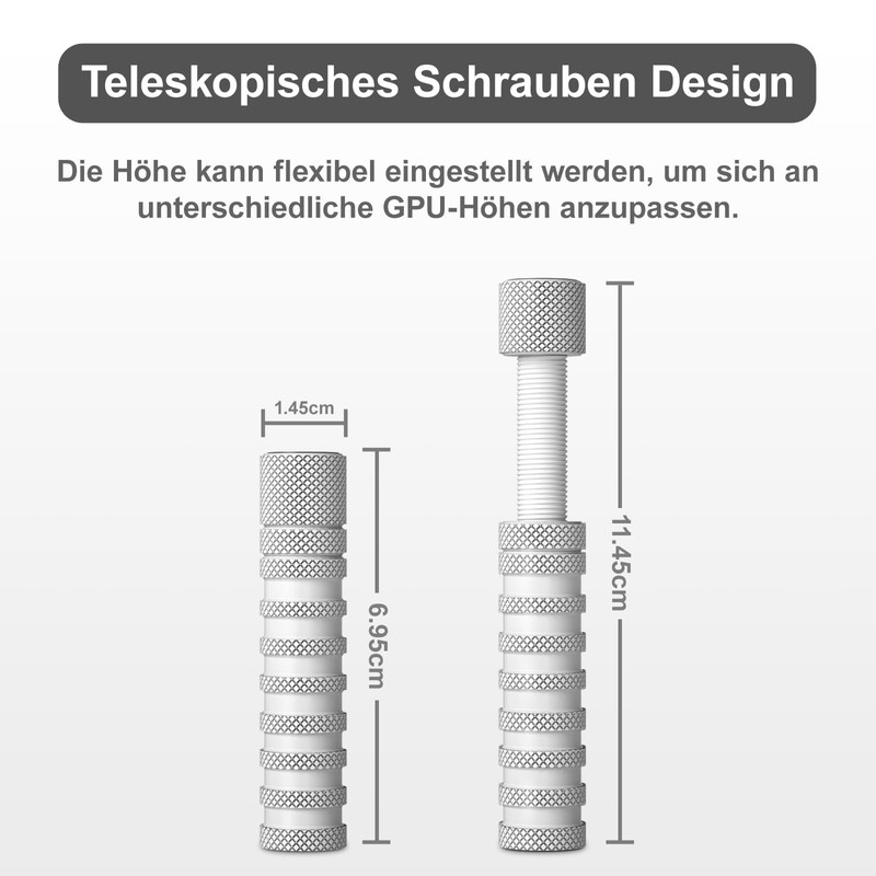 HemFokus Graphics Card GPU Holder, Height-Adjustable GPU Support with Magnet