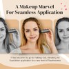 Keshima Brocha Maquillaje Retráctil Punta Plana Kabuki Base Líquido Polvos