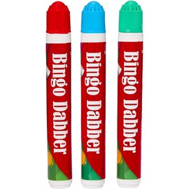 Pack of 3 Novelty Bingo Dabbers Marker Pens Assorted Colours Non Drip Ink