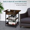 Lapensa 3 Tier End Table with Charging Station, Side Charging