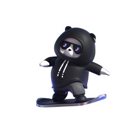 Pipishoop Skateboarding Bear Car Dashboard Decorations,Slidable Cute Car Accessories Interior Gifts, Funny Car Dashboard Accessories Ornaments, Car Mirror Interior Decors New (Black)