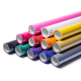 Heat Transfer Vinyl HTV 12-Roll 12" x 5Ft, Iron on Vinyl for Shirts, HTV Vinyl 12 Assorted Colors Compatible with Cricut, Easy to Cut and Weed for Heat Vinyl Design