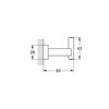 GROHE Essentials Cube 40511DC1 Bathroom Accessories Bathrobe Hook Concealed Attachment