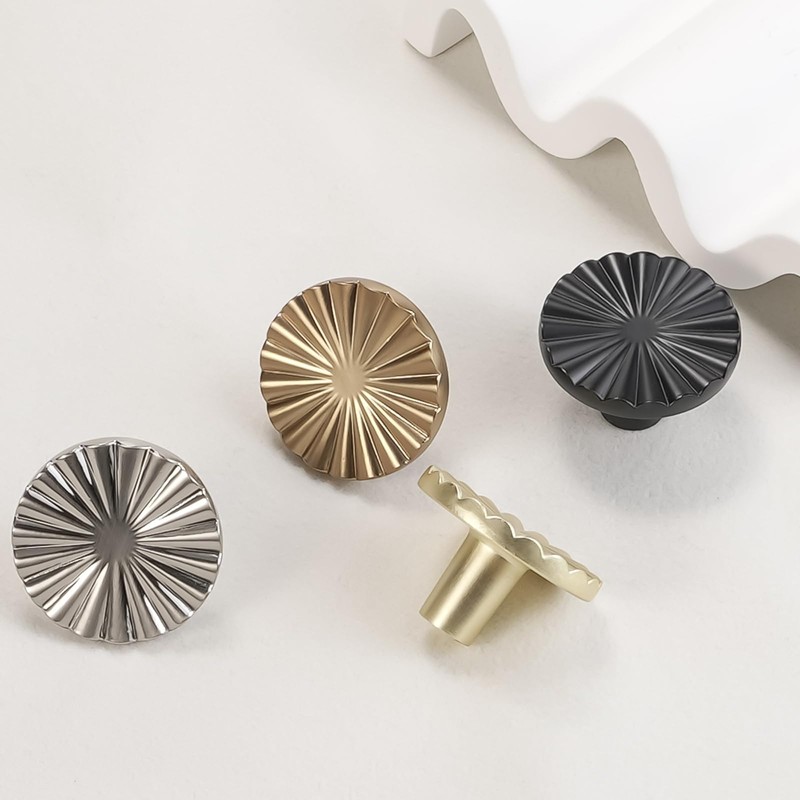 POVEFONK 10 Pack Brushed Brass Kitchen Cabinet Knobs Gold Drawer