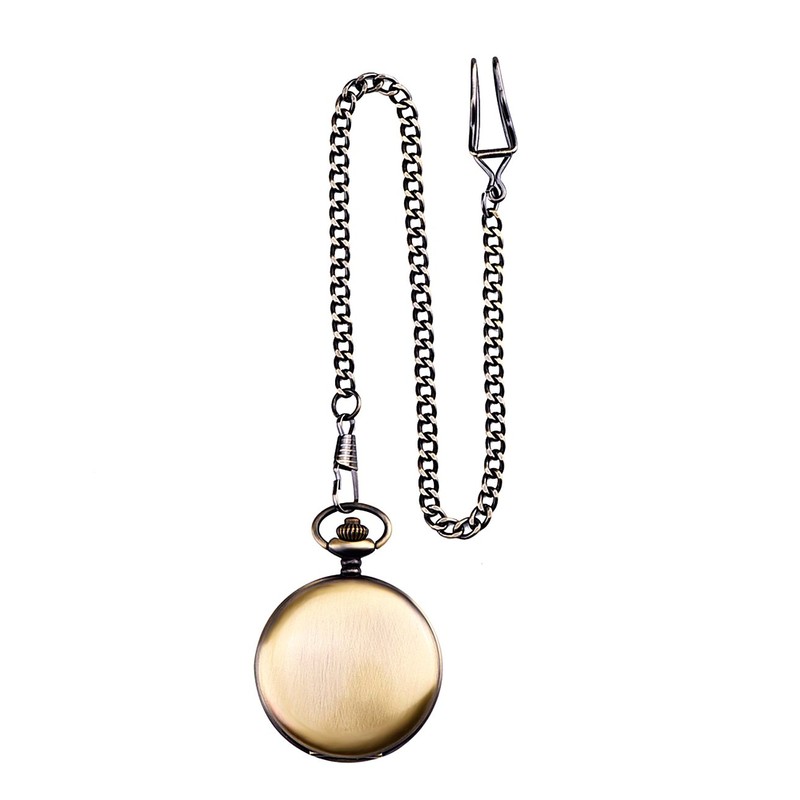 Mudder Classic Smooth Vintage Steel Mens Pocket Watch Xmas(Bronze)