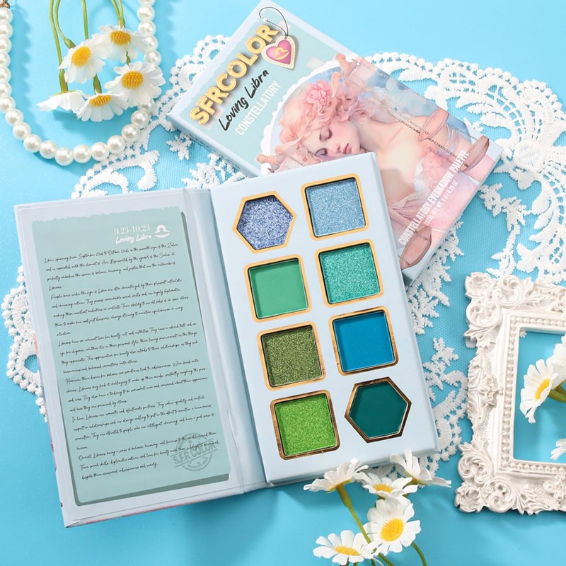 12-Color Zodiac Eyeshadow Palette, Matte Metallic Shimmer Pressed Pigments, Highly