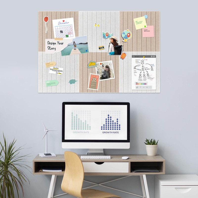 Smarpau 12 Pack Large Cork Board, 48"x36" Felt Bulletin Board,