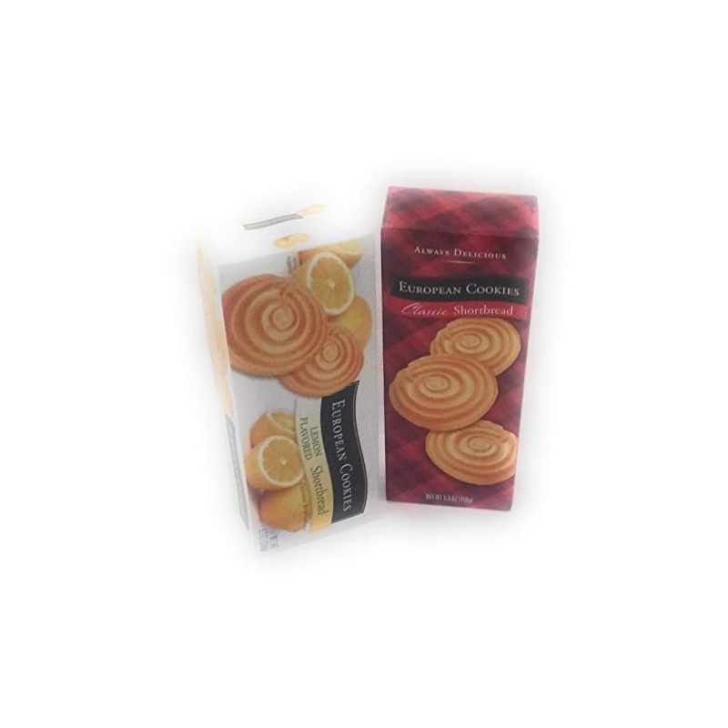 European Cookies Lemon Flavored and Classic Shortbread