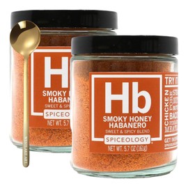westlake art Seasonings Honey Habanero Bbq Rub, 5.7 Ounces - Sweet & Spicy Seasoning Blend For Grilling, Smoking - Bonus Ingredients Smoky, Barbecue Seasoning- Bundle With Golden Ss Spoon (Pack of 2)