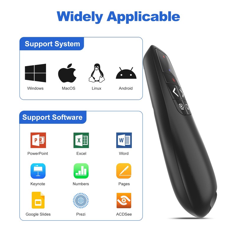 UBUYONE 4 Units Presentation Clicker with 4 Cases Wireless Presenter