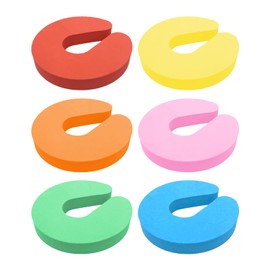 iayokocc 6pcs Elastic Door Stoppers, C-Shape Clip-on Door Stop, Door Wedge for Protect Door from Damage, 6 Colors, Ideal for Children's Pets (6pcs Door Stoppers)