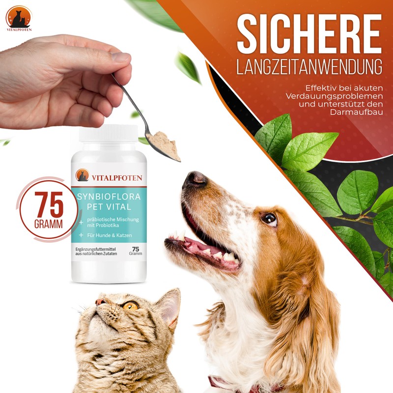 Vitalpfoten Synbioflora Pet Vital Probiotic for Dogs and Cats 75