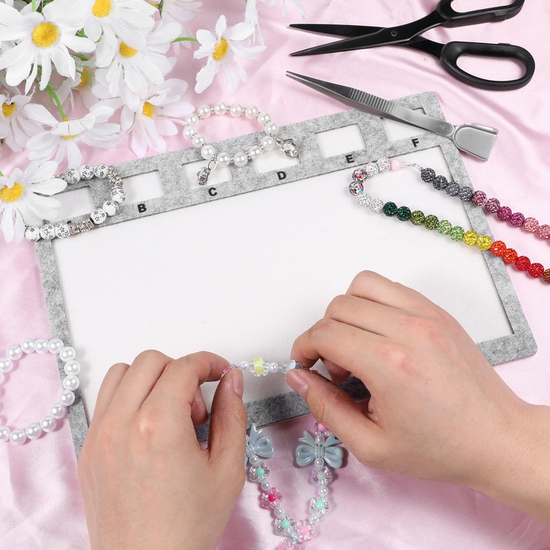 Bead Mat with Bead Scoop and Tweezers, 11.4x8inch Beads Design