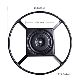 Yoogu 2 Pack of 25.5 inch Heavy Duty Recliner Chair Sofa Furniture Ring Base w Swivel Replacement with 10 Inch Plate (25.5 inch 2pcs)