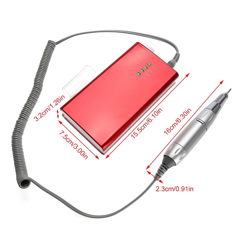 Portable Rechargeable Electric Nail Drill Machine 30000 RPM Cordless Manicure