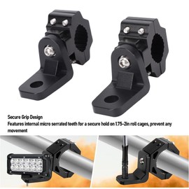 2PCS UTV Whip Light Mount & Light Bar Bracket, 1.75-2 Inch Roll Bar Cage Clamp 360° Rotation Aluminium Alloy Flag/Off-Road Light Mount for Maverick X3 RZR XP 1000 900 UTV
