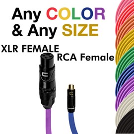 Unbalanced XLR Female Cable to RCA Female - 20 Feet - Orange - Pro 3-Pin Microphone Connector for Powered Speakers, Audio Interface or Mixer for Live Performance & Recording