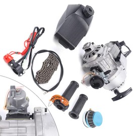 2 Stroke Engine Motor Kit, 49CC Mini Pull Start High-Performance Starter Engine for Pocket Bike, Mini Dirt Bike, ATV, Scooter