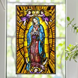 Virgin Mary Our Lady of Guadalupe Stained Glass Window Film (15.6"x27")