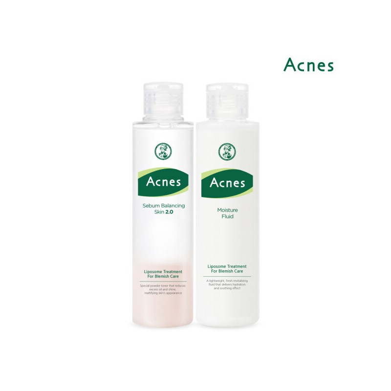 Acnes 아크네스 세범 밸런싱 스킨 200ml +모이스처 플루이드 150ml Acnes