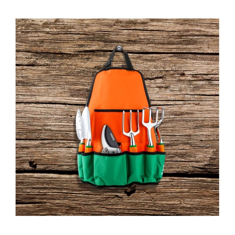 Ukoke Heavy Duty 12-Piece Garden Tool Kit with Storage Apron,
