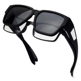 Face Shadow Polarized Fit Over Glasses Sunglasses for Men Women Lightweight Square Sun Glasses UV400 Protection
