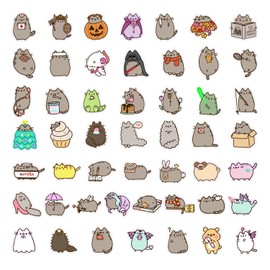 Pack of 50 Kitten Stickers, Cartoon Kitten Stickers, Cute Graffiti Stickers, Waterproof Stickers, Can Be Used To Decorate Skateboards, Luggage, Purses, Etc.