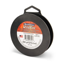 Beadalon Wildfire, 0.8 pulgadas, 0.20 mm, resistencia a la rotura 12 lb / 5.5 kg, negro, 300 yardas / 900 pies