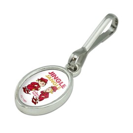 Year Without a Santa Claus Jingle Jangle Antiqued Oval Charm Clothes Purse Suitcase Backpack Zipper Pull Aid