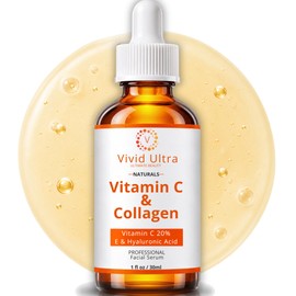 Sérum Facial Vivid Ultra Con Vitamina C  Sérum Antiedad Con Ácido Hialurónico, Colágeno Y Vitamina E  Aclara Manchas Oscuras, Reafirma La Piel,...    
