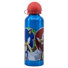OM SUPPLIES Sonic Characters Aluminium Sports Bottle 530ml - Holiday, Back to School Water Drinking Kids Lunch Children (Sonic)
