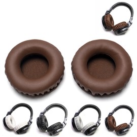 Voarmaks Thick Soft Protein Leather Ear Pads Foam Cushion Cover Replacement Pads Compatible with Pioneer HDJ CUE1 Cue One,HDJ500 DJ Headphone Headset (Brown Ear Pads L,R)
