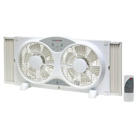 EUROSTAR Twin Window Fan, White, 37"