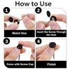 100 PCS Black Plastic Hinged Screw Cover Caps,Screw Snap Covers